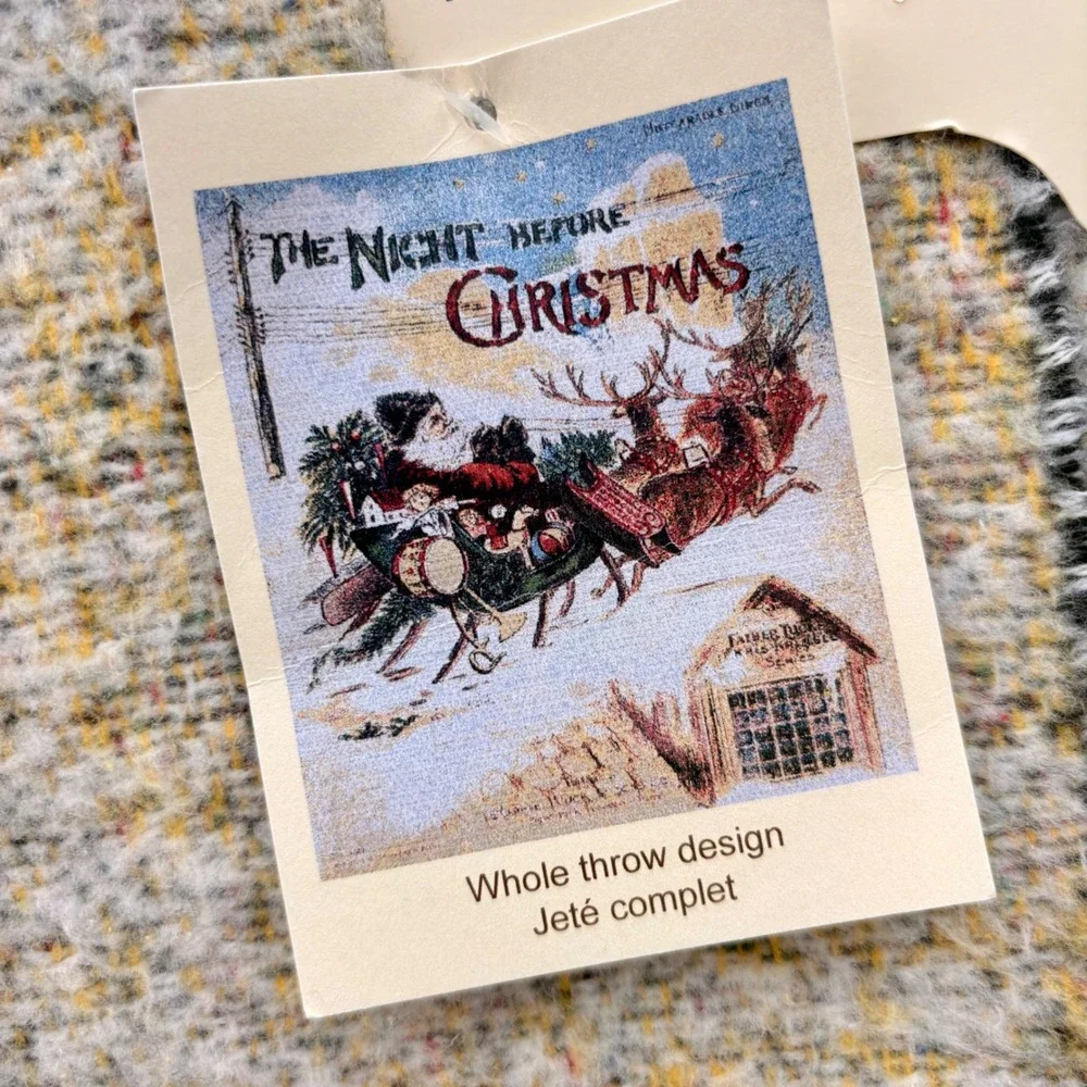 Nido Notte Italia The Night Before Christmas Woven Throw Blanket Made in Italy